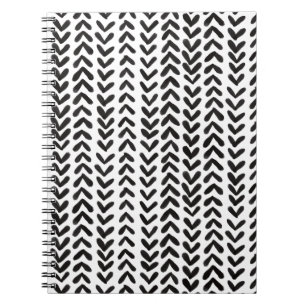 Chevron rayé - cahier noir