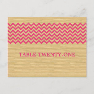 Chevron Rustique rose Numéro de table Carte postal