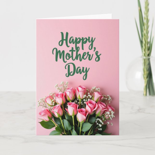 Chevron Script Verdoyant Carte Fleurie (Devant)