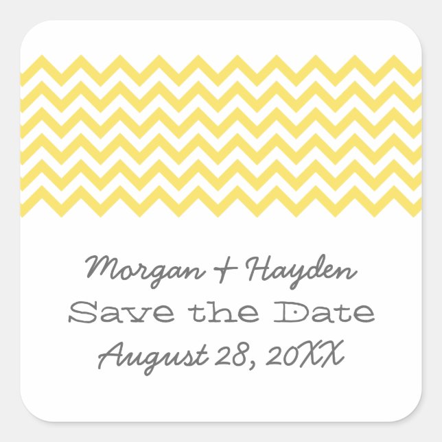 Chevron simple jaune Enregistrer les stickers Date (Devant)