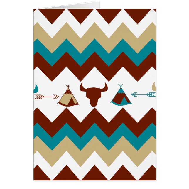 Chevron Tribal Autochtone Américain Crânes Tipi Fl (Devant)