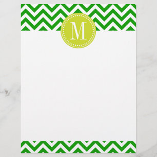 Chevron vert foncé Zigzag Monogramme personnalisé