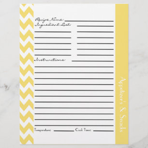 Chevron Zigzag Feuilles de Recette Striped - Citro