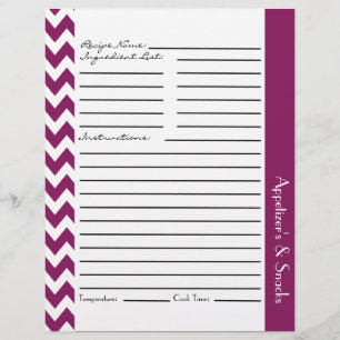 Chevron Zigzag Feuilles de Recette Striped - Plum