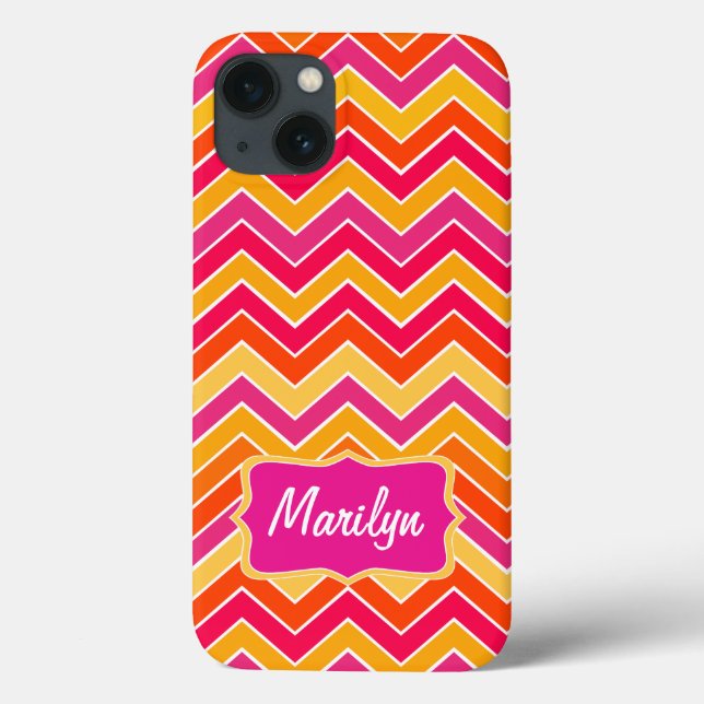 Chevron zigzag motif rose coque ipad coloré (Verso)