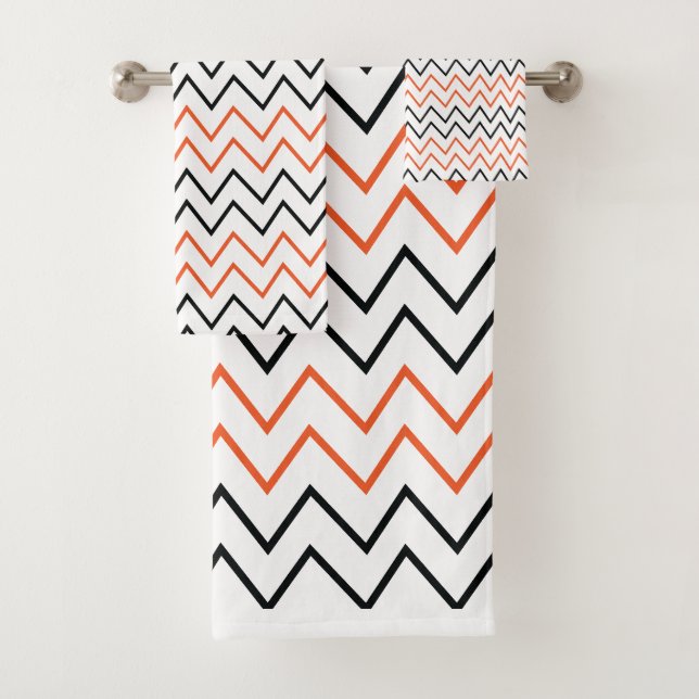 Chevron Zigzag Orange Noir (En situation)