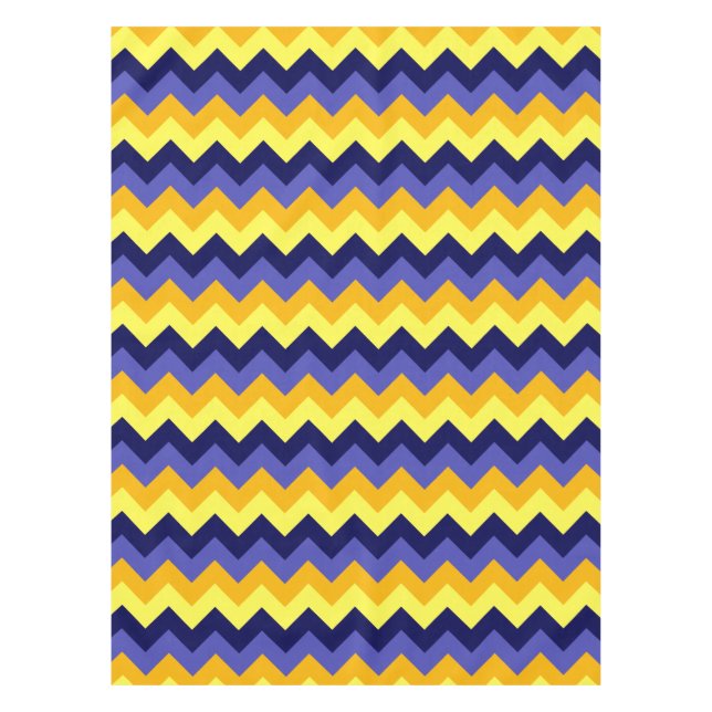 Chevrons d'or jaune bleu Petite nappe (Devant)