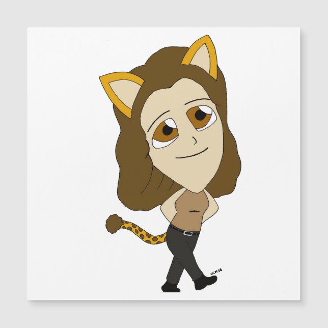 chibi catgirl Carte magnétique (Devant)