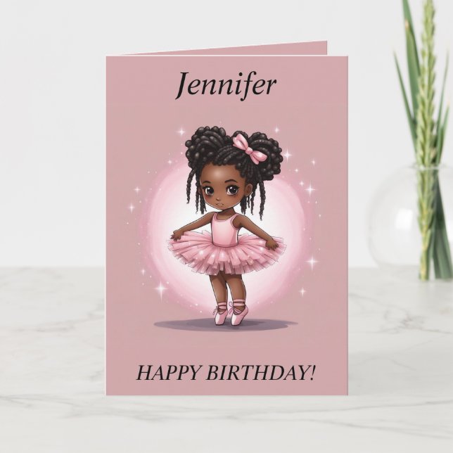 Chibi Girl dreads Ballerina carte d'anniversaire (Devant)