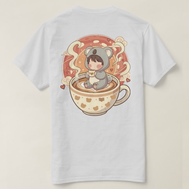 Chibi Koala Coffee Adventure Men's Graphic T-Shirt (Design dos)