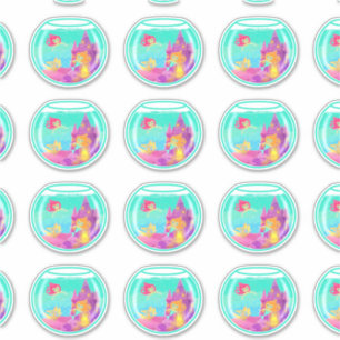 Chibi Mermaids (feuille) stickers de contour