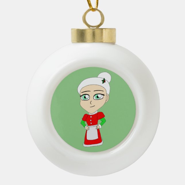 chibi mme claus ornement de noël (Devant)