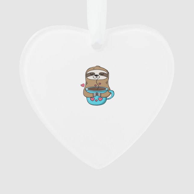 Chibi Sloth Coffee Lover � Cute Kawaii Sloth Huggi (devant)