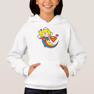 Chibi Supergirl Flying Rainbow