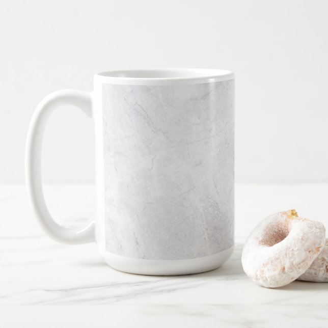 Chic 15 oz Classic Mug with White Marble Pattern (Avec donut)