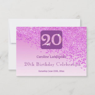 Chic 20 Anniversaire Parties scintillant rose RSVP