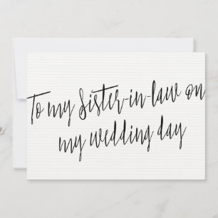 Chic "À ma belle-soeur le jour de mon mariage"