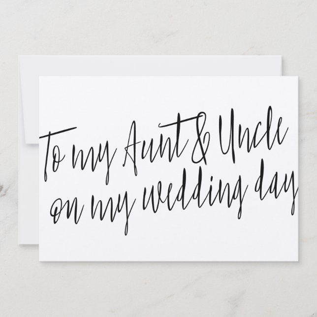 Chic "À ma tante et à mon oncle le jour de mon mar (Devant)