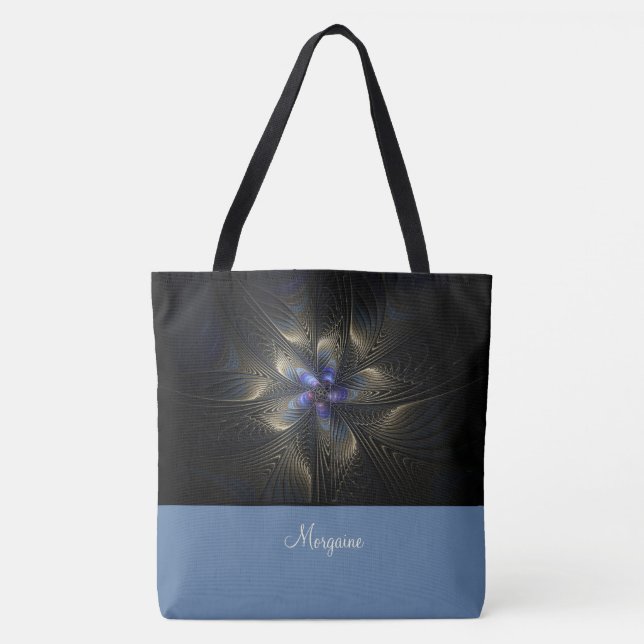 Chic Abstrait Fractal Sac fourre-tout Monogramme (Devant)