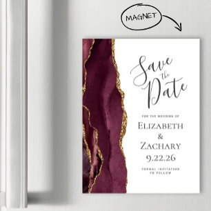 Chic Agate Bourgogne Or Magnetique Enregistrez la 