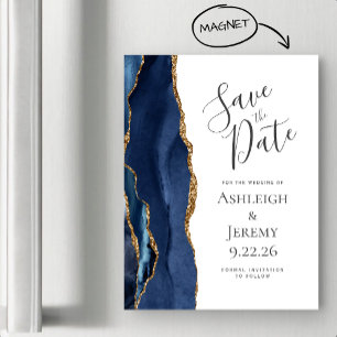 Chic Agate Marine Bleu Or Magnétique Enregistrer l