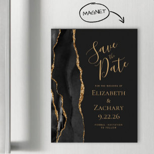 Chic Agate Noir Or Sombre Magnétique Enregistrez l