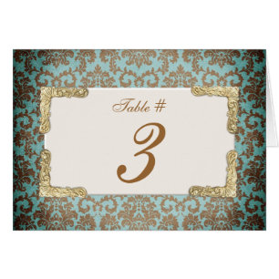 Chic Antique Français Mariage damassé Numéro de ta