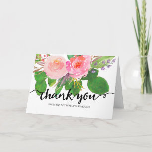 Chic aquarelle Floral   Merci Mariage
