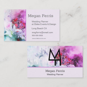 Chic Aquarelle Floral Mini Carte de visite