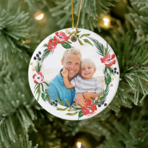 Chic Aquarelle Floral Ornement de vacances