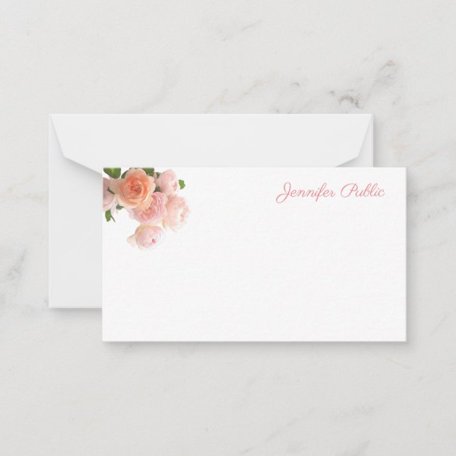 Chic Aquarelle Rose Pastel Couleurs Modèle plat (Devant)