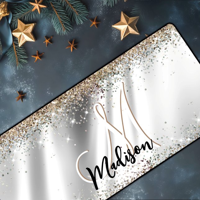 Chic argent or fausse parties scintillant monogram (Créateur téléchargé)