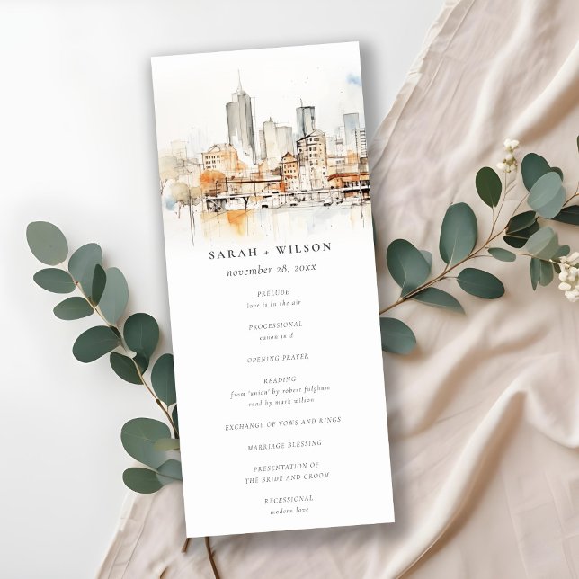 Chic Atlanta Georgia Landscape Wedding Programme (Créateur téléchargé)