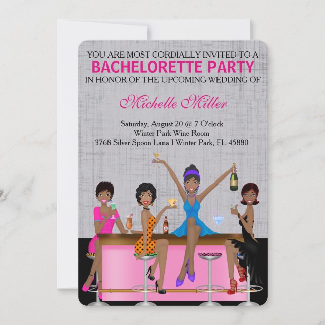 Chic Bachelorette Bash Invitation personnalisée (Devant)