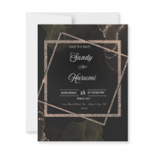 Chic Black & Gold Mariage Stylish Invitation