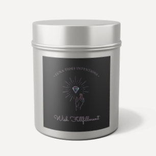 Chic Black Holographique Étiquette d'intention bou