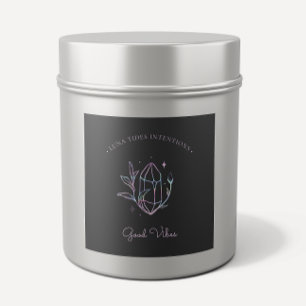 Chic Black Holographique Étiquette d'intention bou