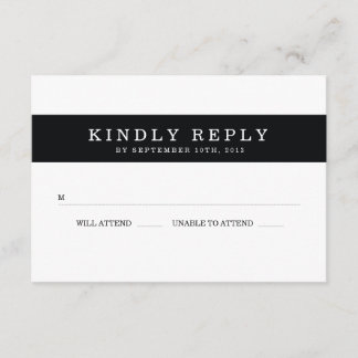 Chic Black Stripes Mariage RSVP