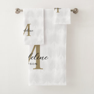 Chic Blanc Anahaw Leaf Script Monogramme