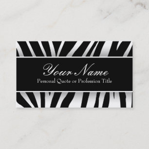 Chic blanc et noir Zebra Stripes Carte de visite