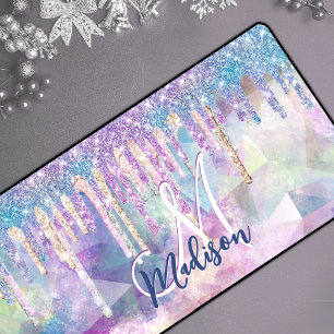 Chic bleu aqua licorne goutte parties scintillant