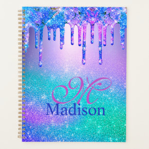 Chic bleu violet ombre parties scintillant gouttes