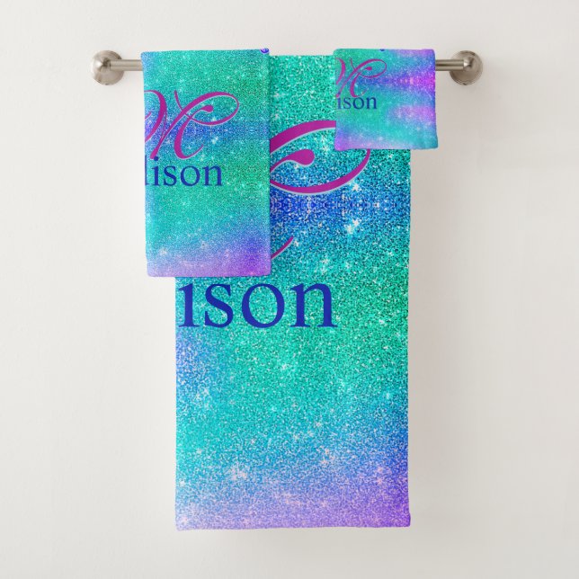 Chic bleu violet ombre parties scintillant gouttes (En situation)