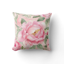 Chic Blush Blooms, Un Coussin Floral Botanique 16x