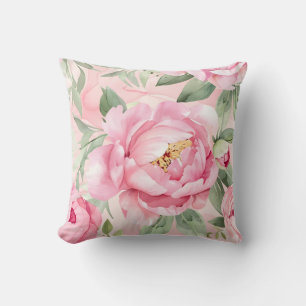 Chic Blush Blooms, Un Coussin Floral Botanique 16x