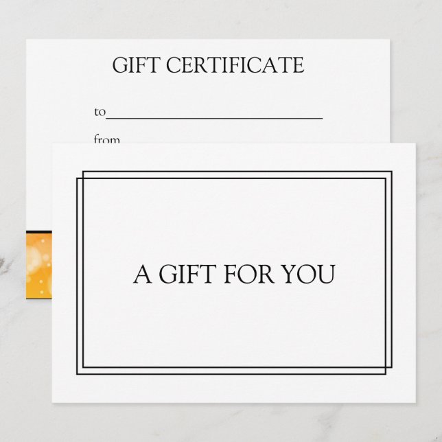 Chic Blush Navy Black Cadeau Certificat cadeau (Devant / Derrière)