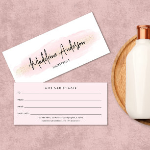 Chic Blush Pink Gold Hair styliste Certificat cade