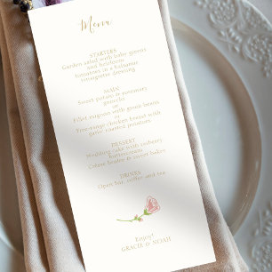 Chic Blush Rose ivoire Carte Mariage Menu