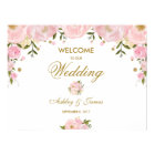 Chic Blush rose Mariage Poster Affiche de bienvenu