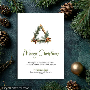 Chic Bohème Rustique Neutre Carte de Noël 